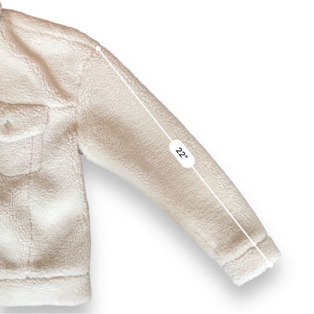 Vylette Cream Faux Fur Sherpa Button Front Teddy Jacket | Size XXL - Picture 6 of 7